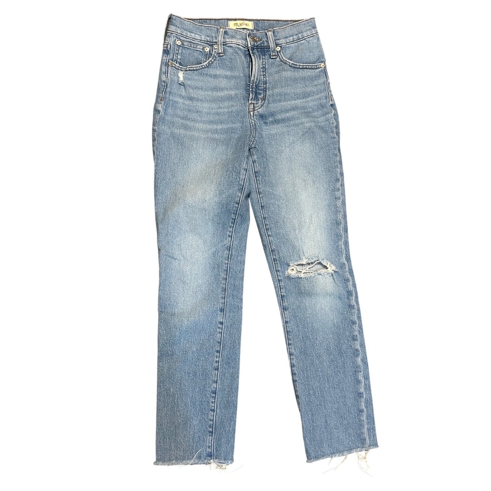 Madewell The Perfect Vintage Jean Distressed Raw Hem Light Blue Size 26 - Picture 1 of 9